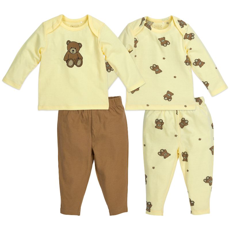 Meyco Teddy Bear baby pyjama - 2-pack - soft yellow - 50/56