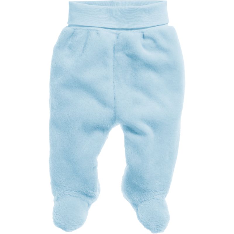 Playshoes Schnizler babybroekje met voetjes fleece uni licht blauw Maat