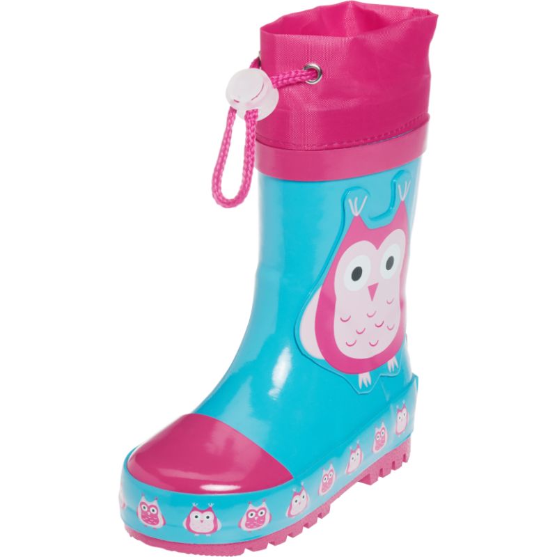 Playshoes Regenlaarzen Kinderen Uil - Turquoise - Maat 20/21