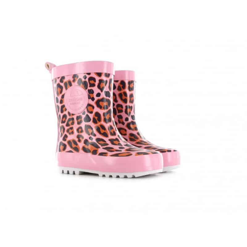 Shoesme regenlaarzen roze met all over luipaardprint Maat