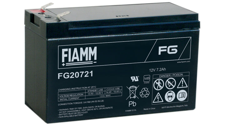 BATTERIA AL PIOMBO FIAMM 12V 7,2Ah 151X65X95 2,3KG FG20721 —  risparmioelettrico