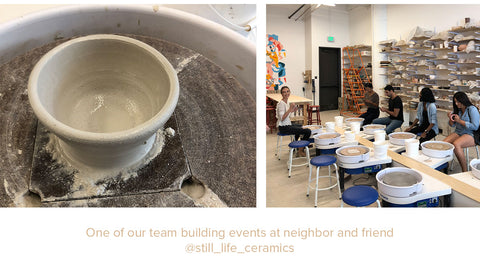 team building at still life ceramics