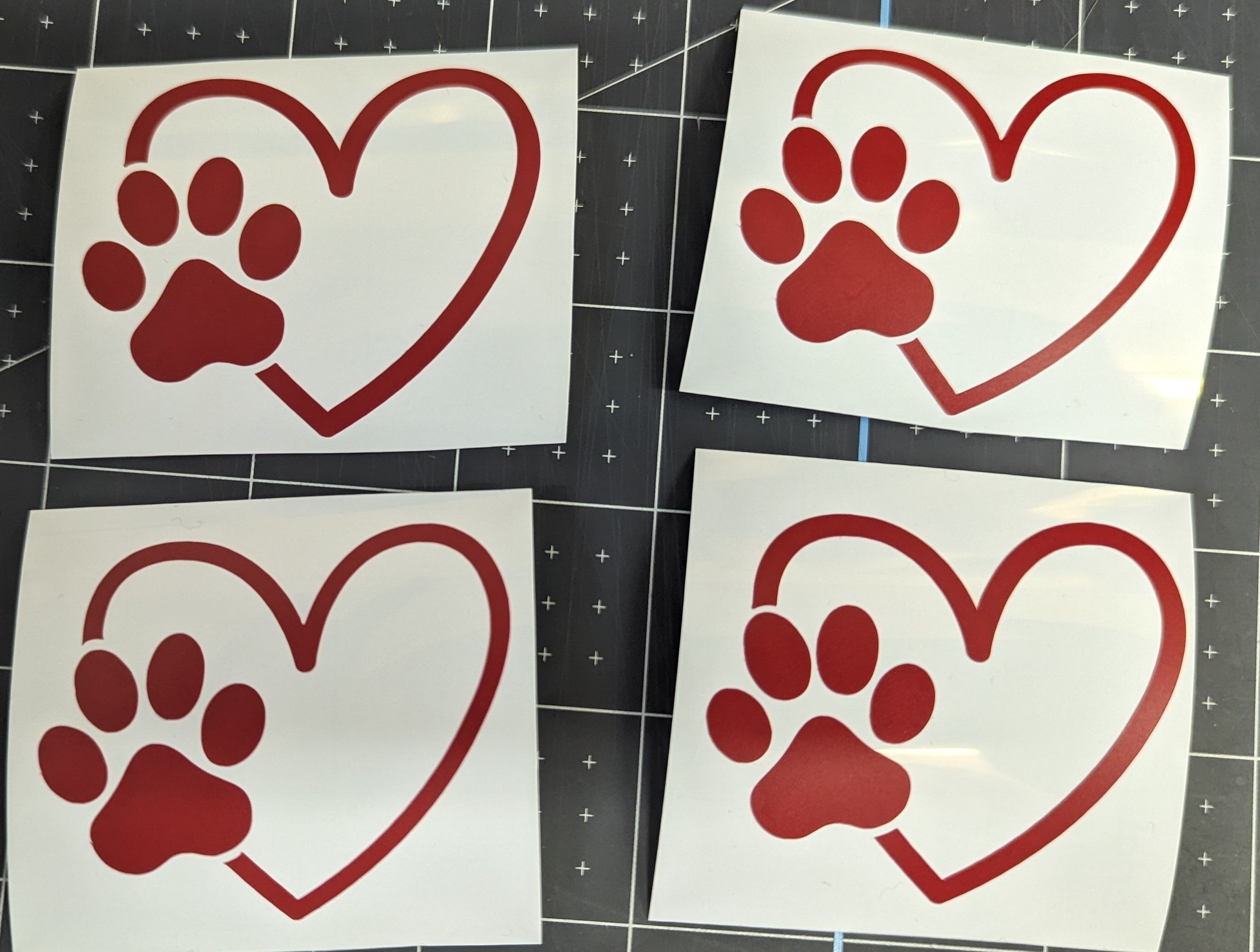 Paw print with heart