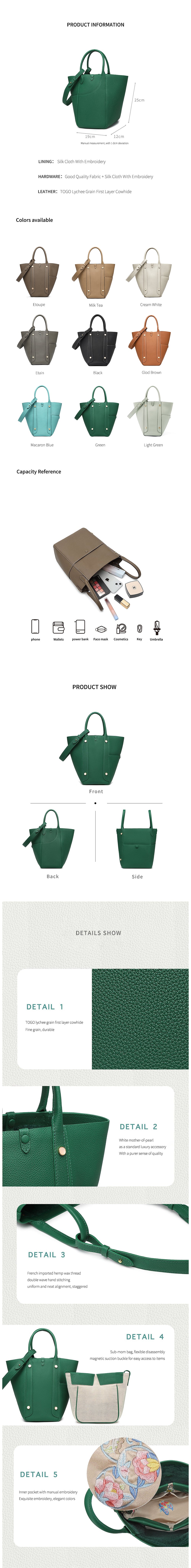 TIANQINGJI-Picotin-Tote-Bag-Green