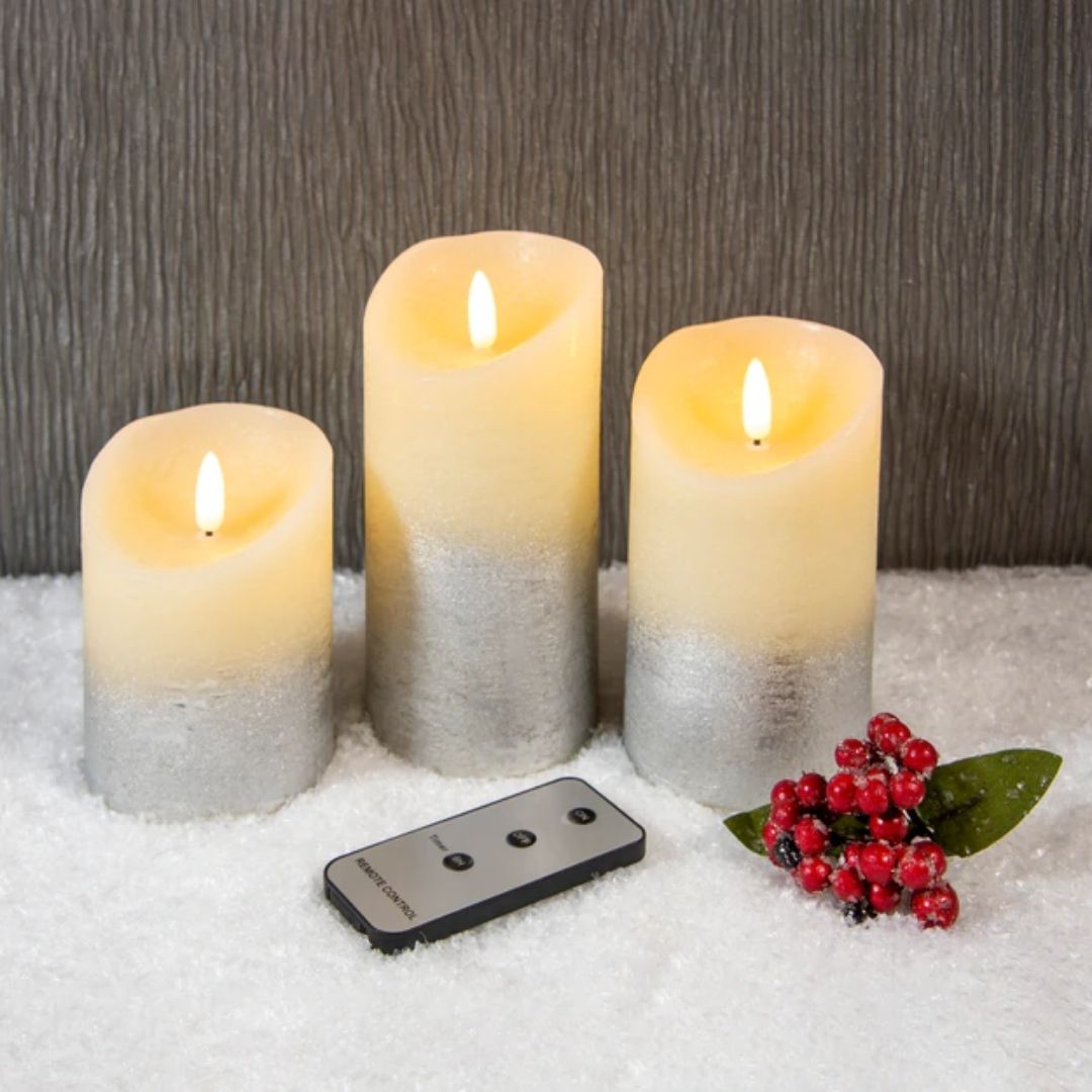 Trio Flickering Flameless Candles