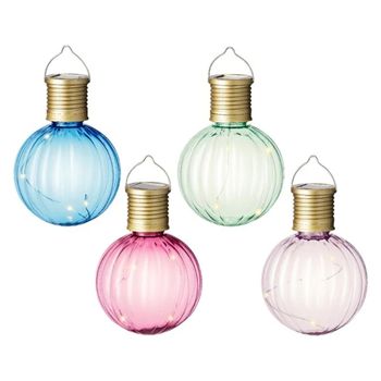 Solar Powered Glass Hanging Bulb Lights