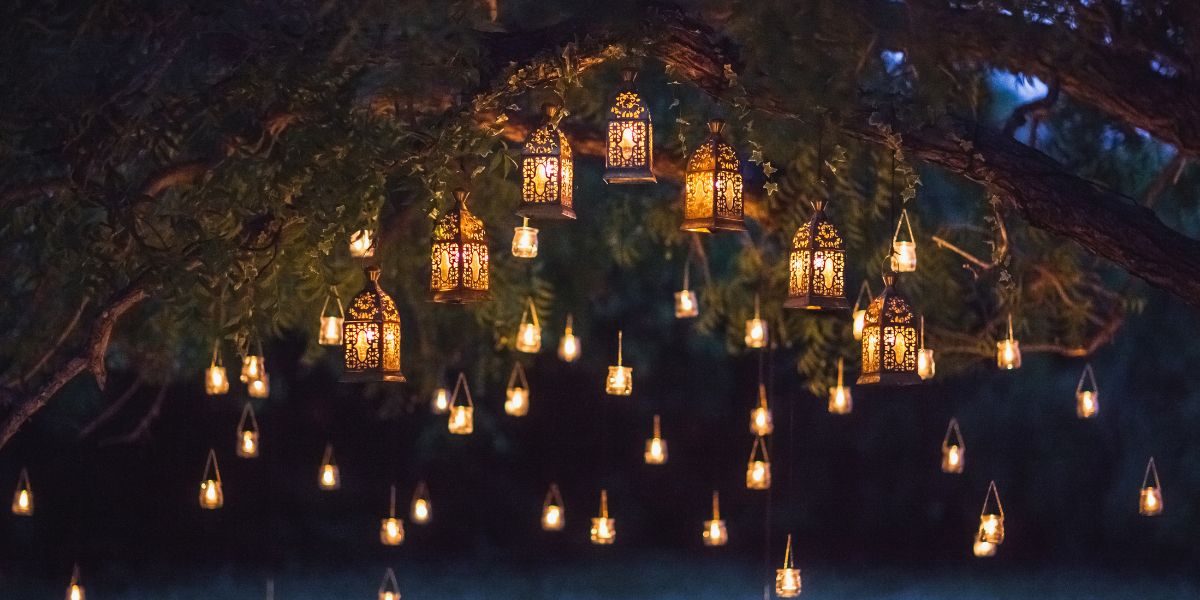 Lantern Lights Hanging From Trees