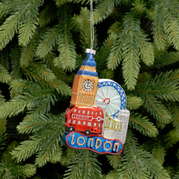 London Scene Handmade Glass Christmas Tree Decoration