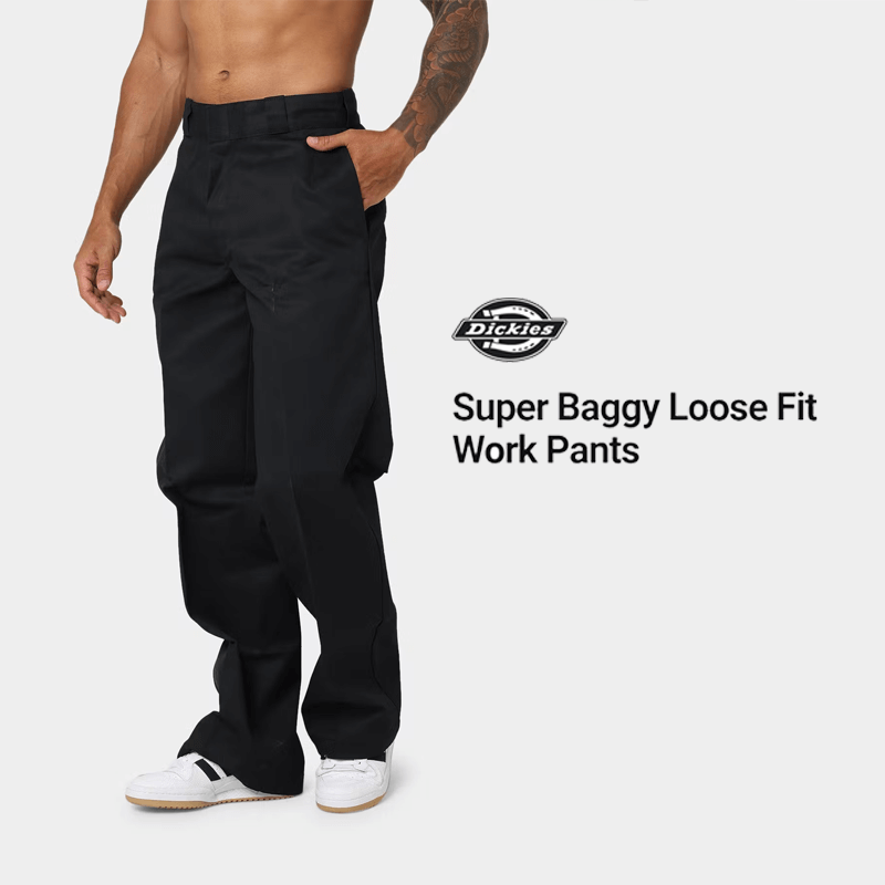 DICKIES - 852AU Super Baggy Loose Fit Work Pants- CHARCOAL