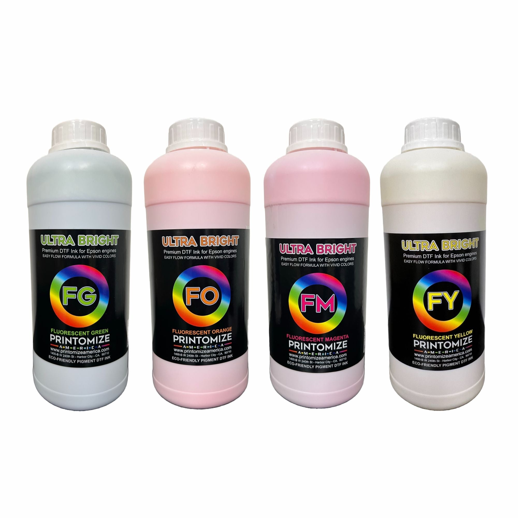 DTF Ultra Bright CMYK Ink - Vibrant Color - Printomize America