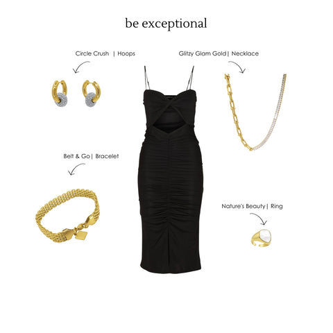 Black dress with contrast jewellery litt🔥 | Black dress, Formal dresses  long, Dresses