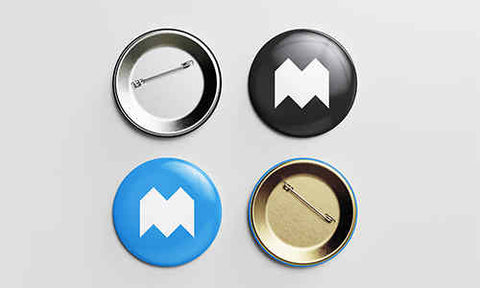 Round Enamel Pin Mockup with Safety pin Backing image
