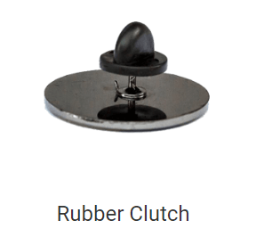 250 Rubber Pin Backs - Butterfly Clutch