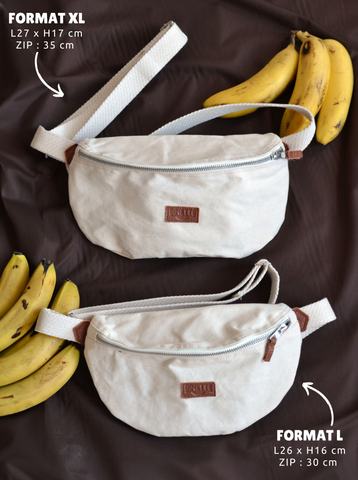 sac bananas Binette marque française et écoresponsable de sacs banane upcyclés et accessoires upcyclés ; disponible en deux formats