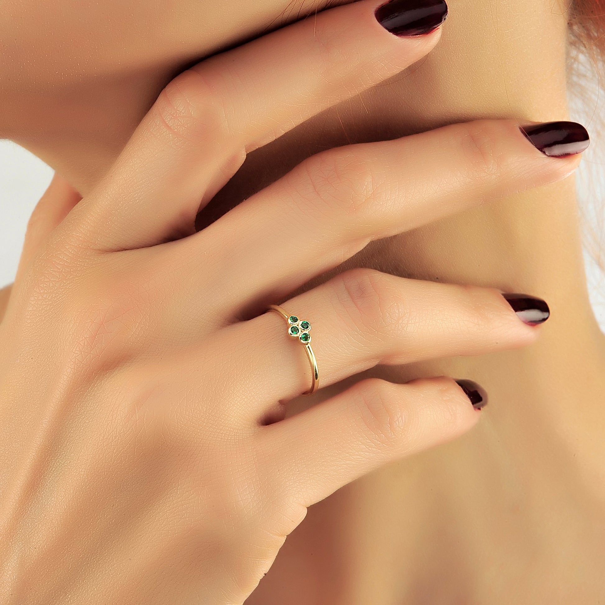 Steen Groene Diamanten Ring Handgemaakte Zwart – 2bs jewelry