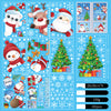 Christmas Window Clings Decoration,  Xmas Window Stickers Santa Claus Reindeer Snowflakes Decal Decorations Double Sided for Christmas Party Displayi