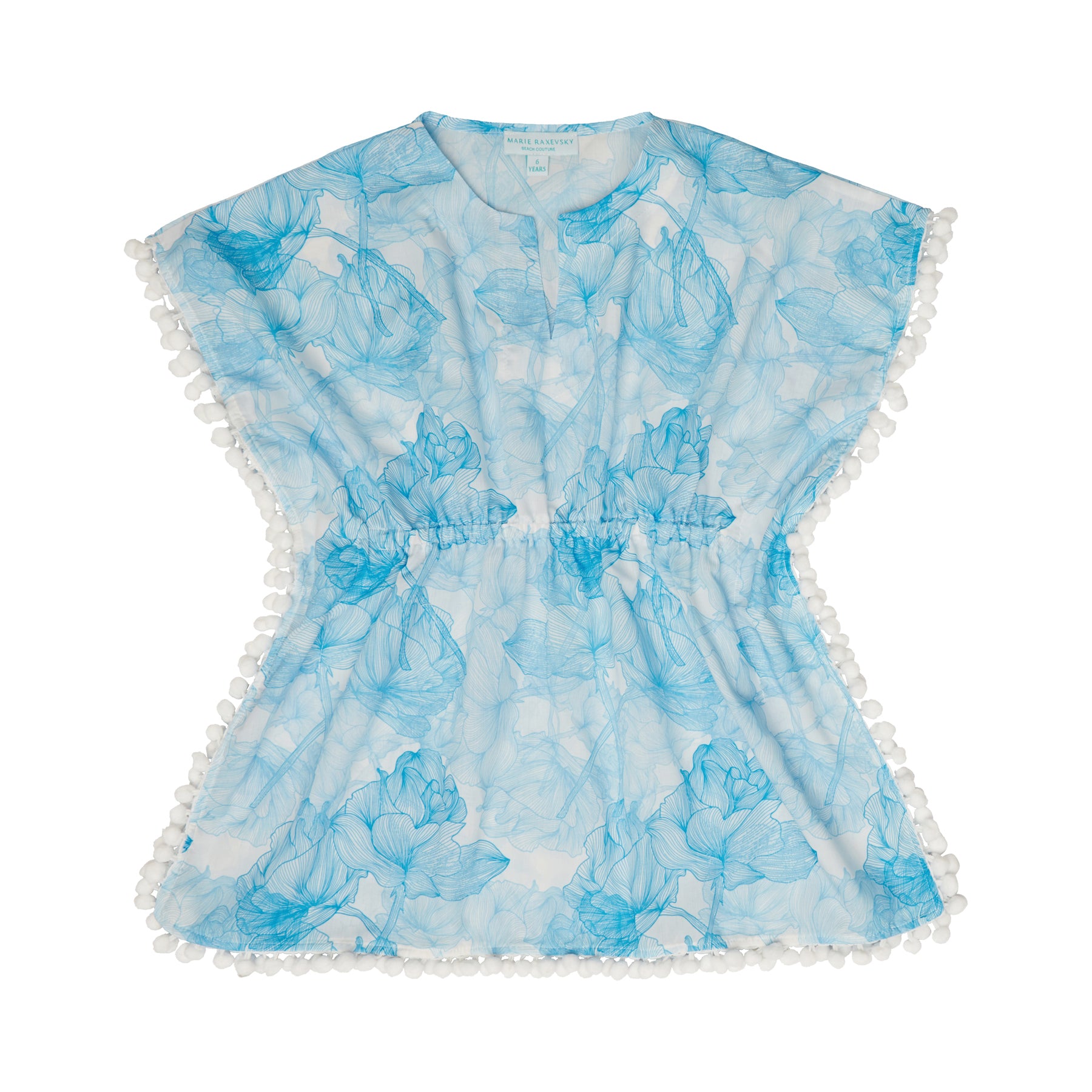 GIRL'S KAFTAN FLOWERS BLUE