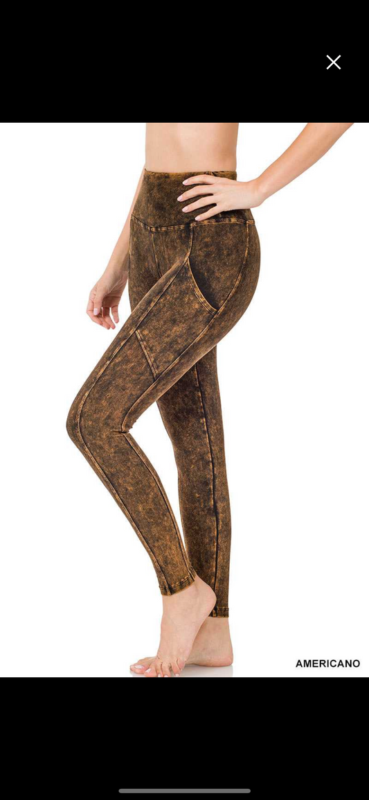 Forest Green Mineral Moto Leggings