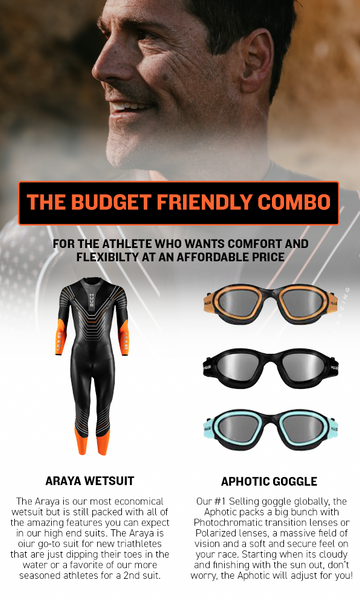 The Araya Wetsuit & Goggles for Triathletes and Swimmers