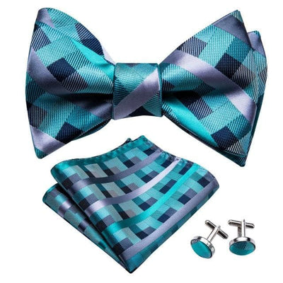 Checked Bows Self-Tied Tie