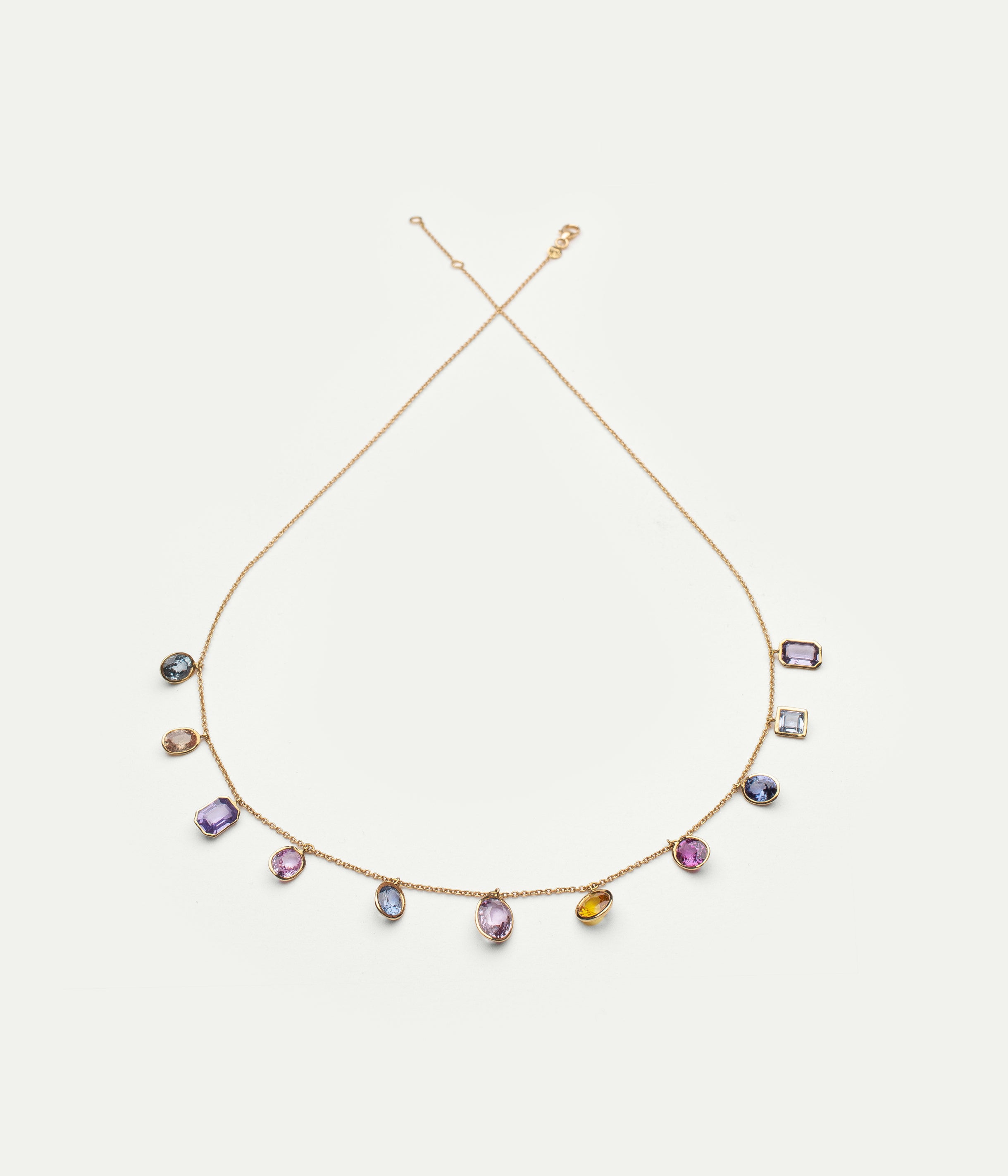 Collier Dancing Drops saphirs multicolores
