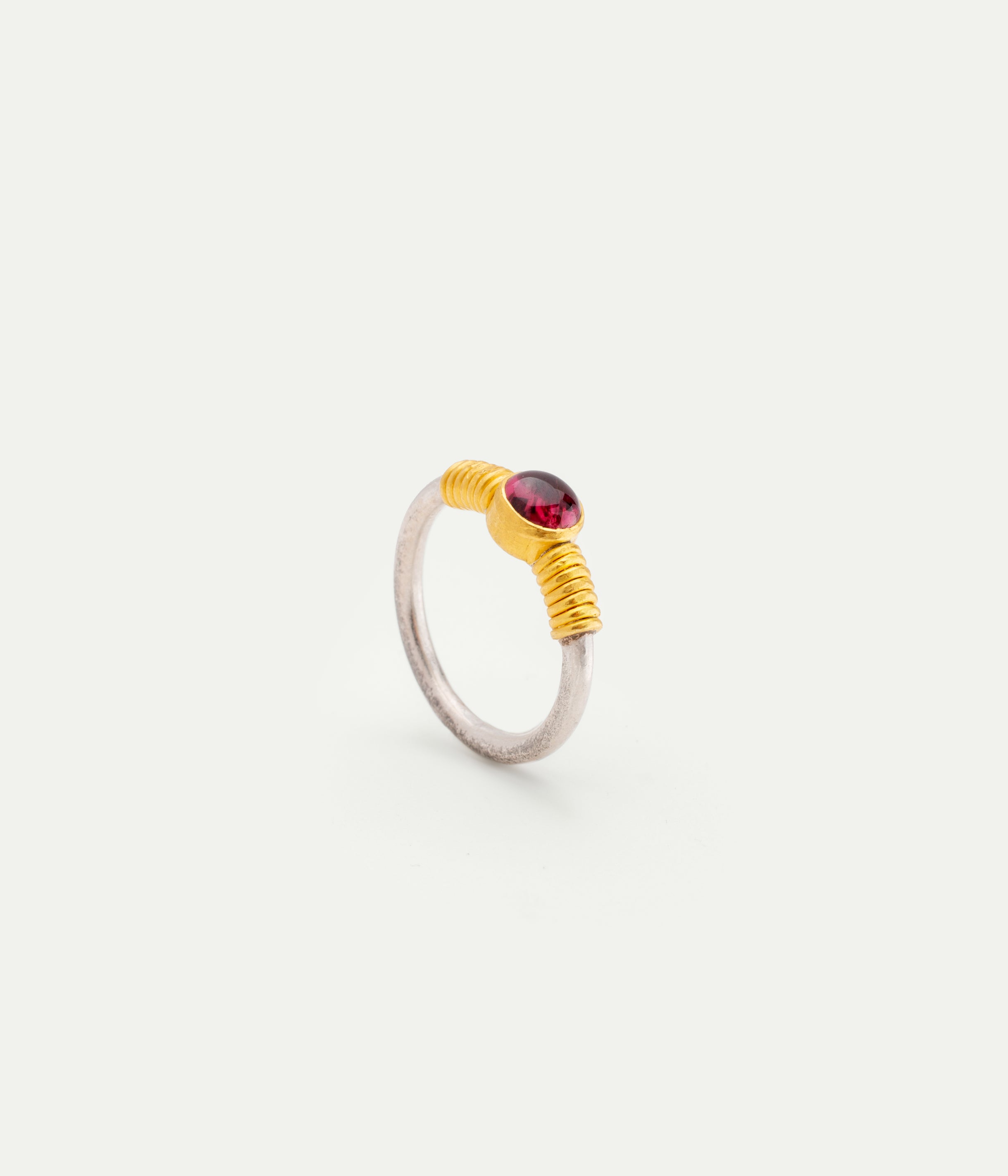 Bague Argent tourmaline rouge