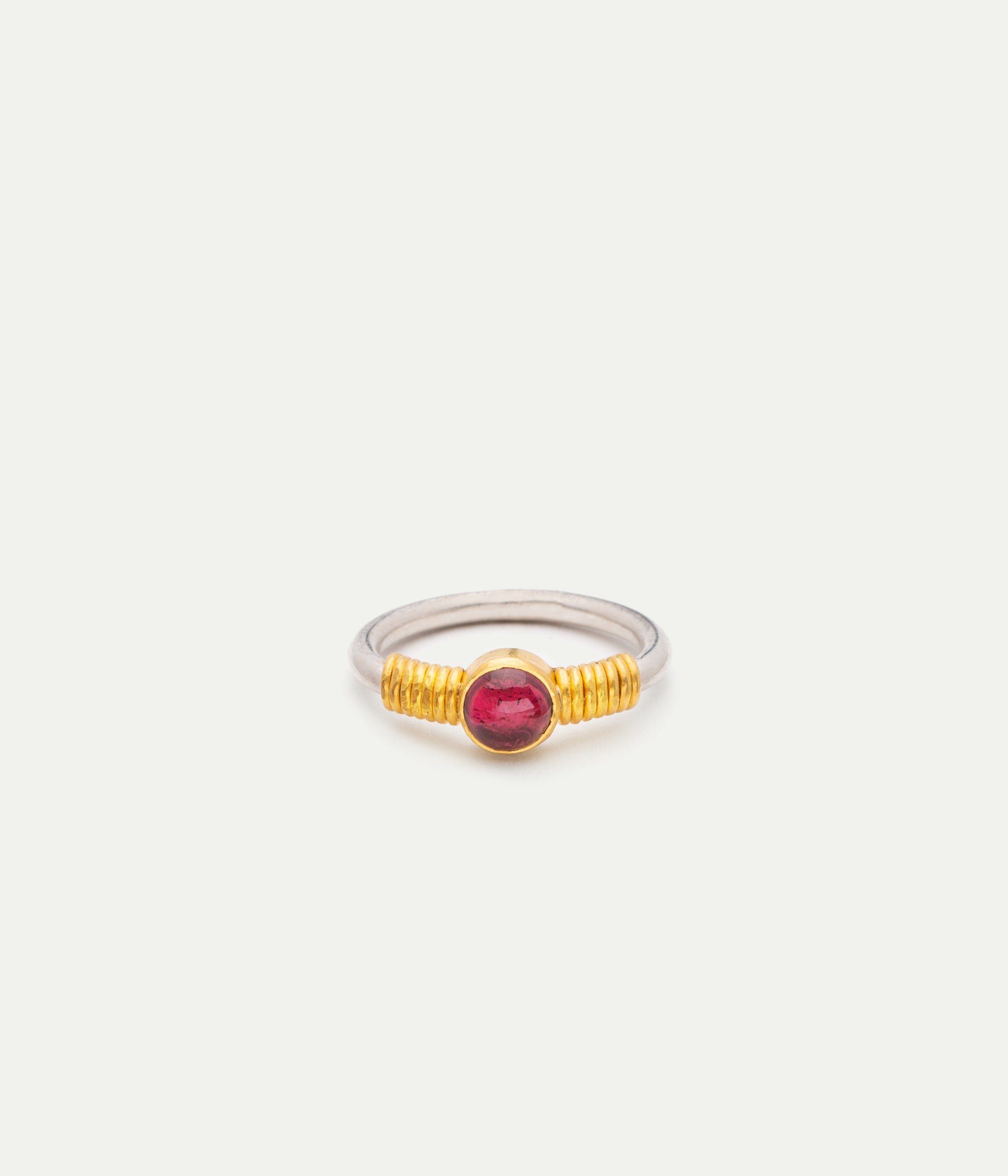 Bague Argent tourmaline rouge