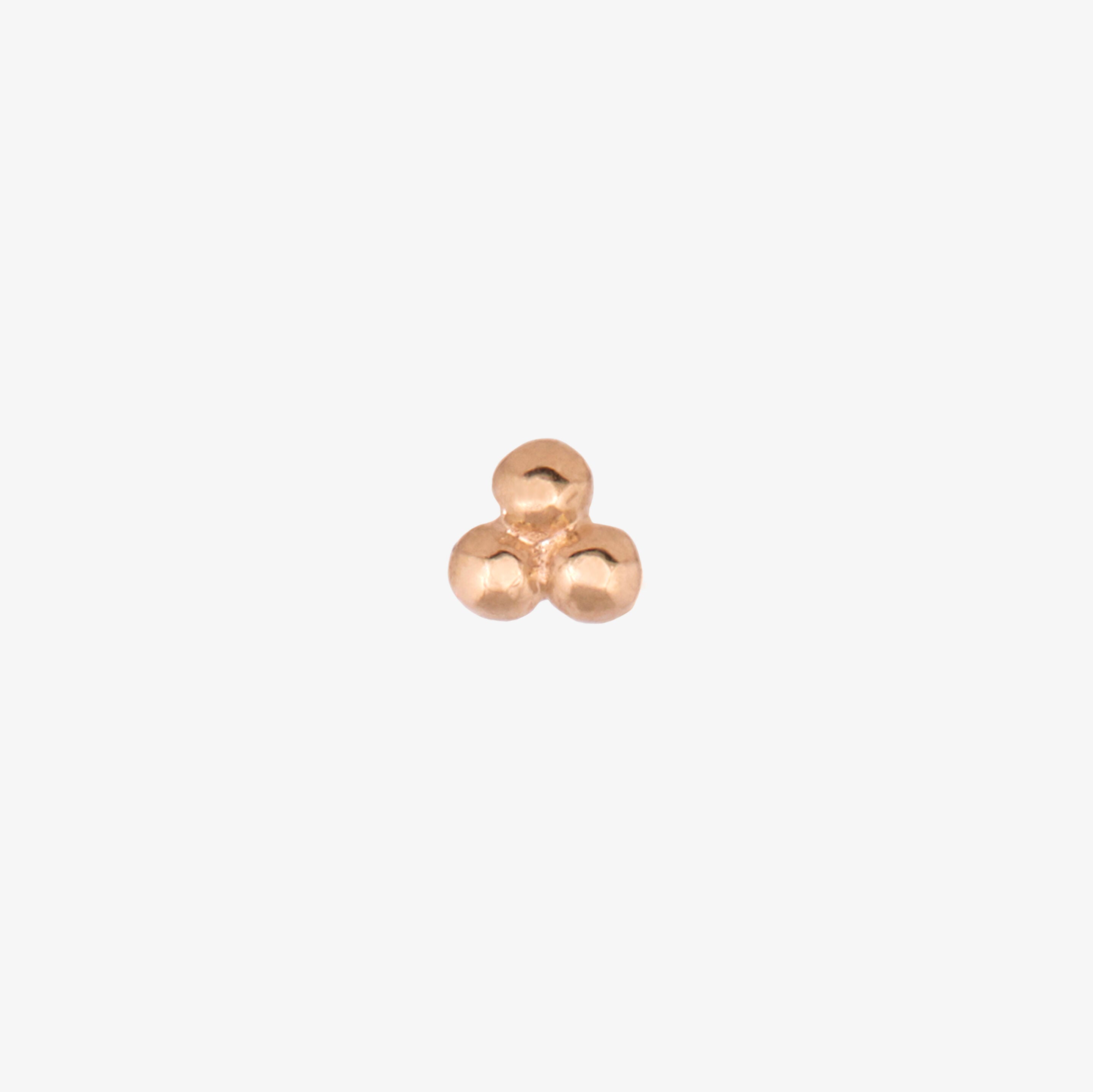 Boucle d'oreille single Trinity or rose