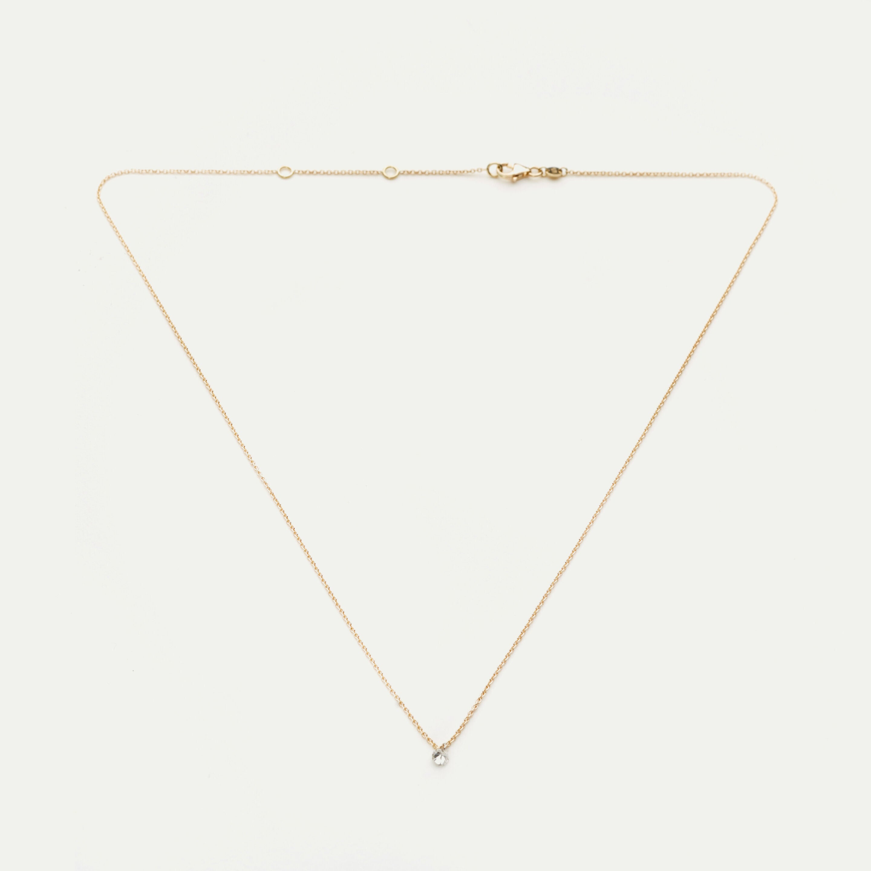 Collier Emilie or jaune 1 diamant