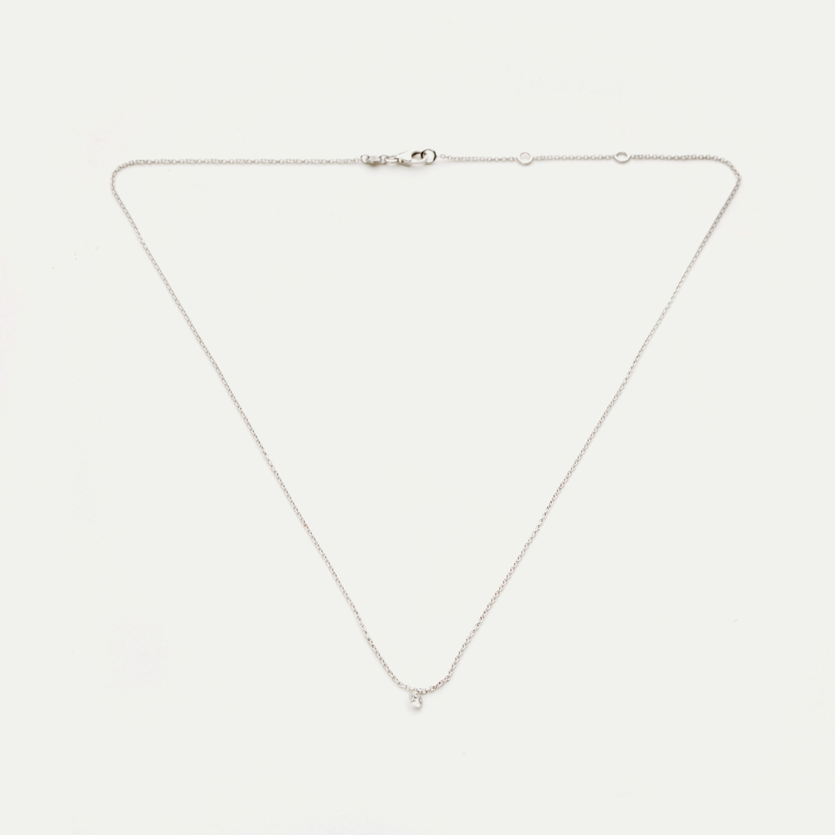 Collier Emilie or gris 1 diamant