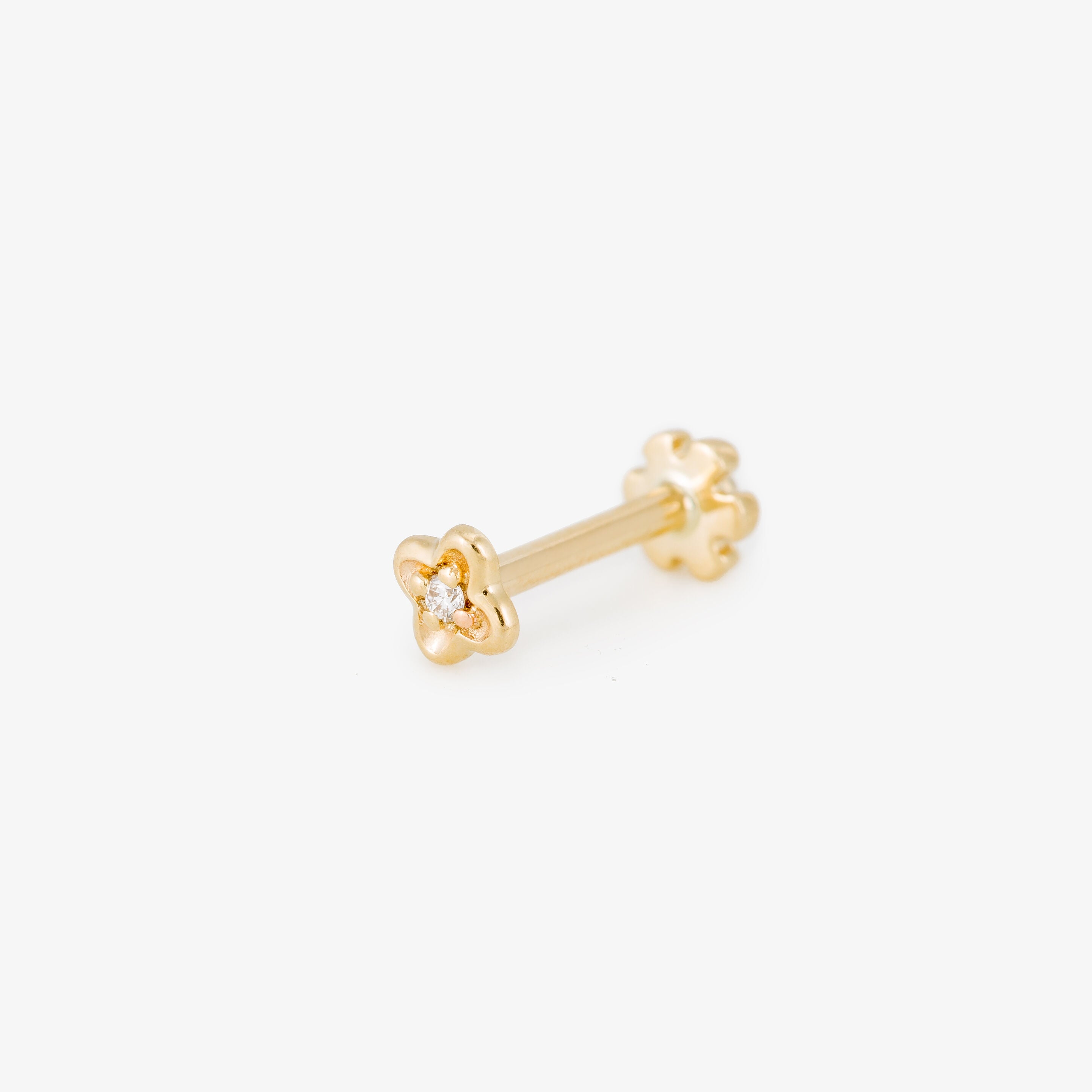 Boucle d'oreille single Lucky Clover or jaune