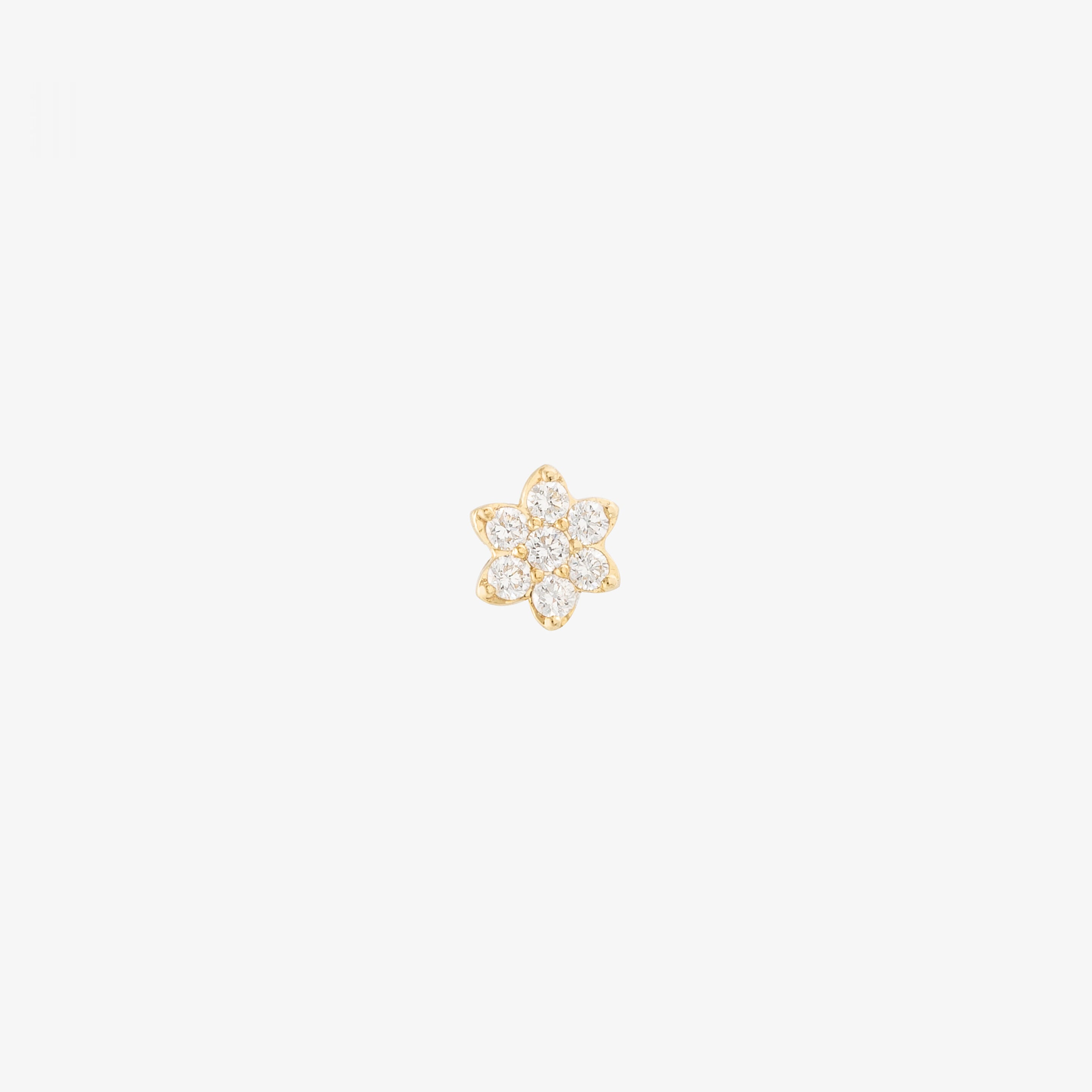 Stud Fleur diamants or jaune