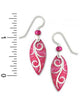 Adajio By Sienna Sky Delicate Dark Pink Silver-tone Ribbons Oval Earrings 7401