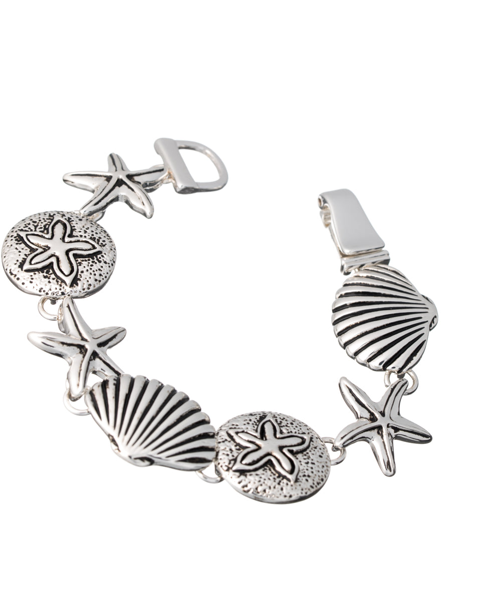 Women Sand Dollar Starfish Shell Sea Life Elegant Bracelet by Jewelry Nexus Jewelry massageliabilityinsurancegroup.com