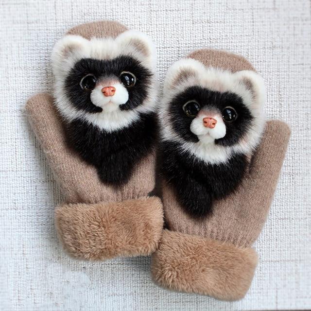 Hand-knitted Animal Mittens - Wishbun