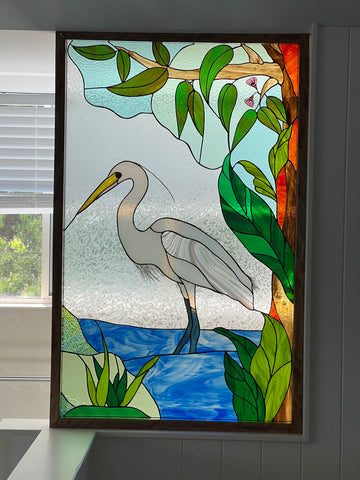 Stainedglass Bird Panel