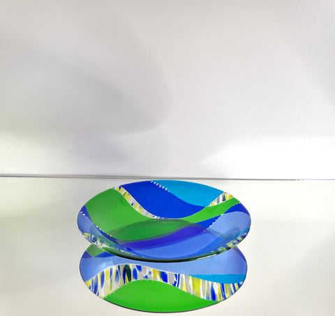 Large fused glass bowl