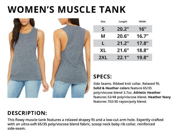 Women's Muscle Tank Sizing Chart