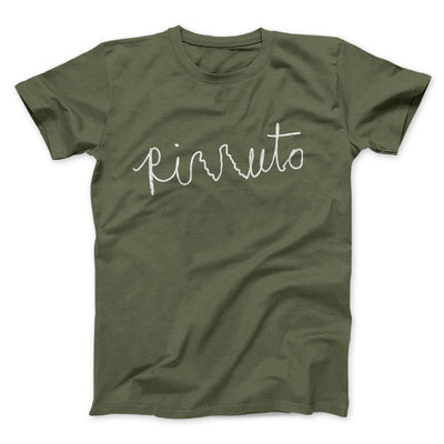 Rizzuto Cursive Men/Unisex T-Shirt Olive | Funny Shirt from Famous In Real Life