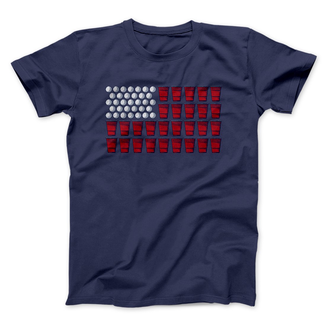 Beer Pong American Flag Men/Unisex T-Shirt