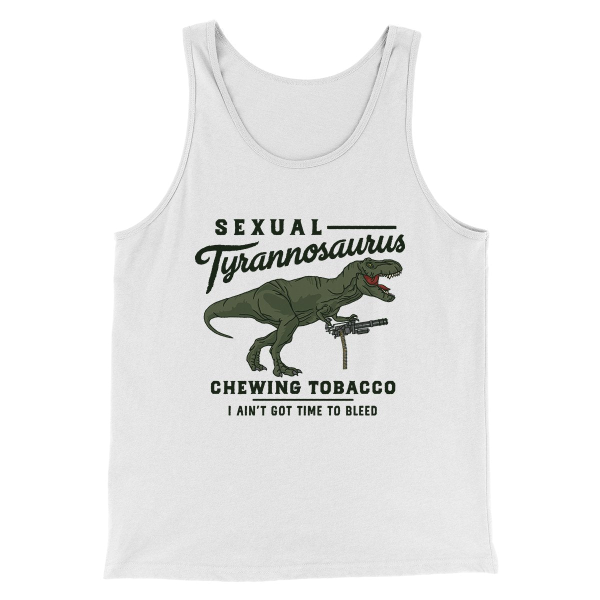 Sexual Tyrannosaurus Chewing Tobacco Funny Movie Men/Unisex Tank Top