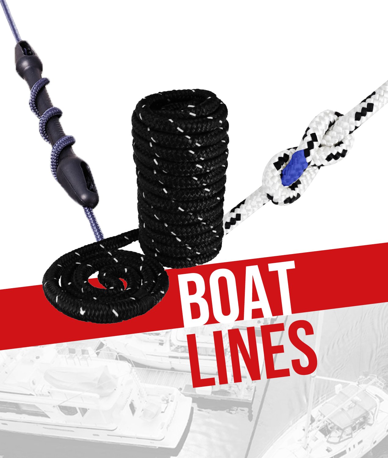 BTG Gear Nylon Boat Anchor Line w/Stainless Steel Thimble & Depth Markers