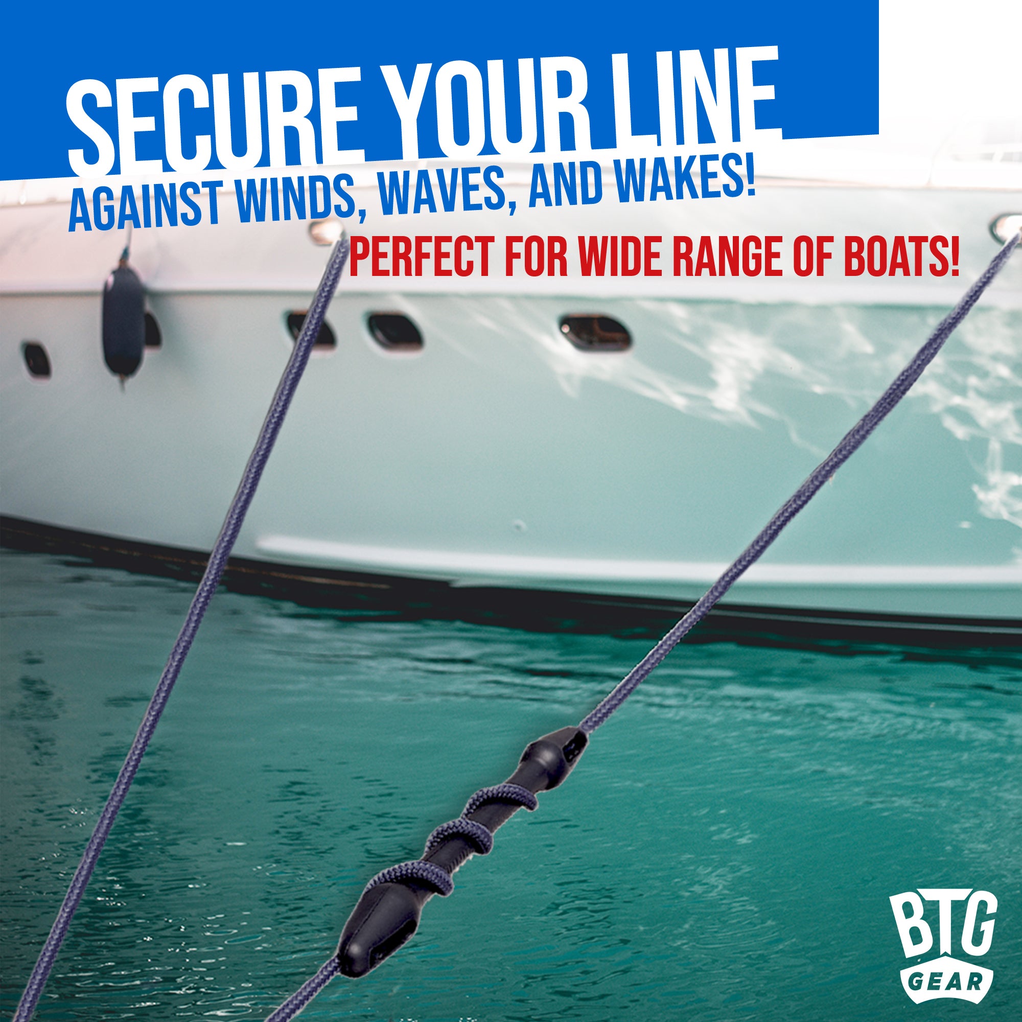Two Boat Dock Line Snubbers for Marine Mooring Ropes – btggear