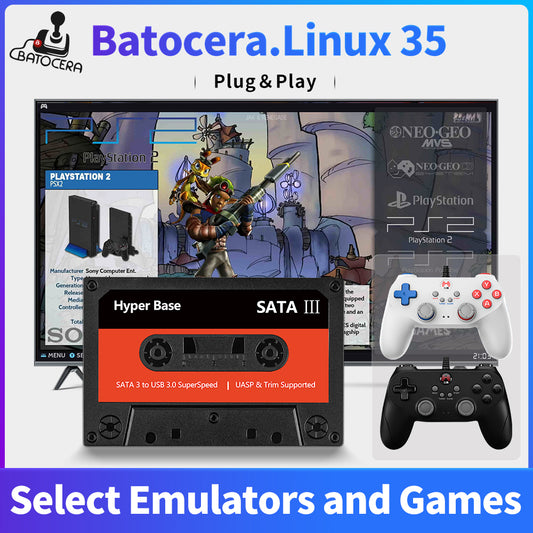  5T Emulator Console HDD with 60649 Video Games, Retro Game  Console Hard Drive with 80+ Emulators, 3 Game System, Plug and Play for PC  with Win 8.1/10/11, USB 3.0 for Fast