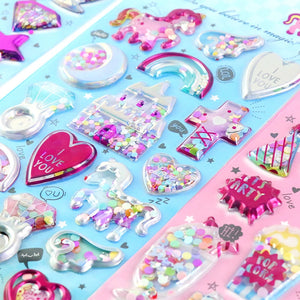 Glitter Princess Unicorn Stickers - Sparkle Unicorns