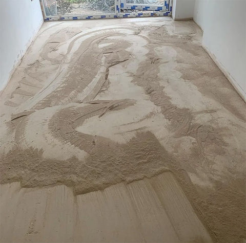 silica dust on floor inside home