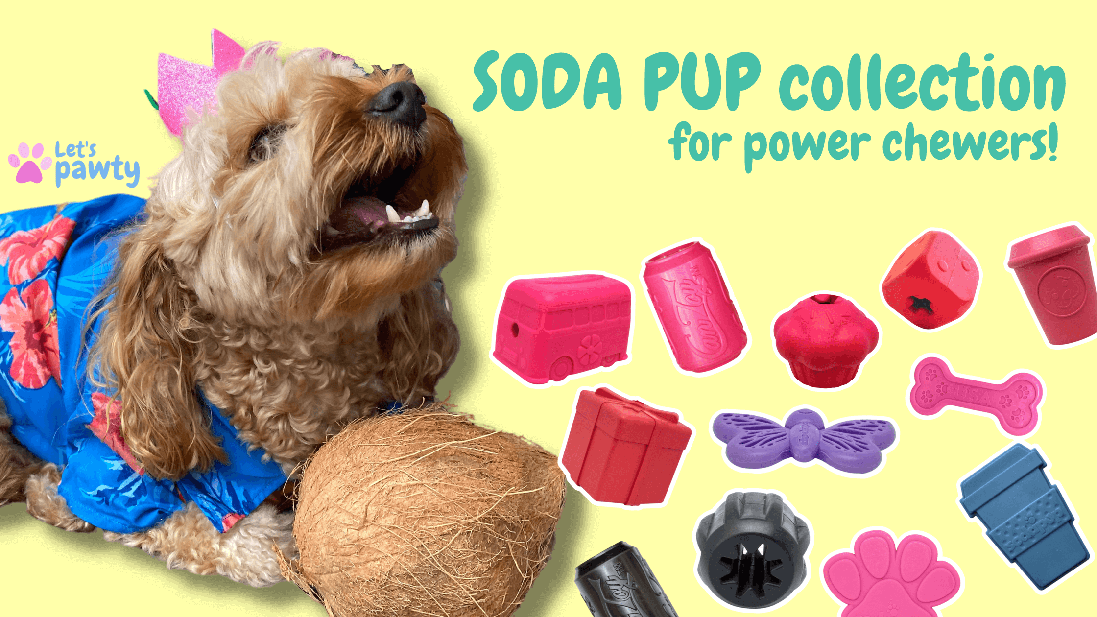 Soda Pup collection for power chewers Let's Pawty