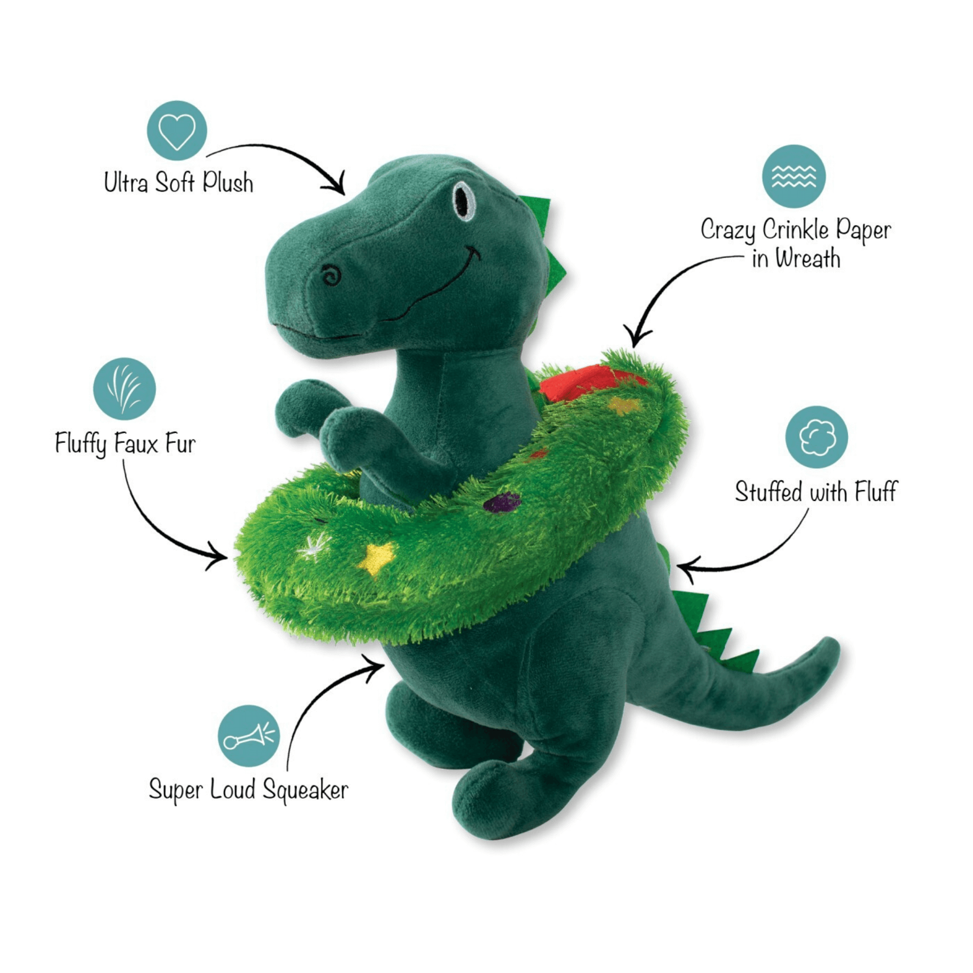 stuffed dinosaur dog toy