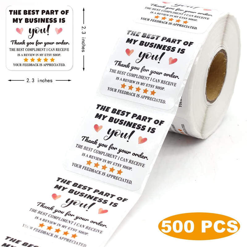 500Pcs Autocollants Etiquette Merci 3,8cm Autocollants Étiquettes  Remerciement Thank You Stickers Etiquette Cadeau Autocollante