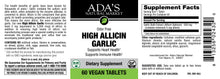 Load image into Gallery viewer, Ada&#39;s Natural Market - High Allicin Garlic Vegan Tablets (60ct / 60 servings) - $0.20/serving*
